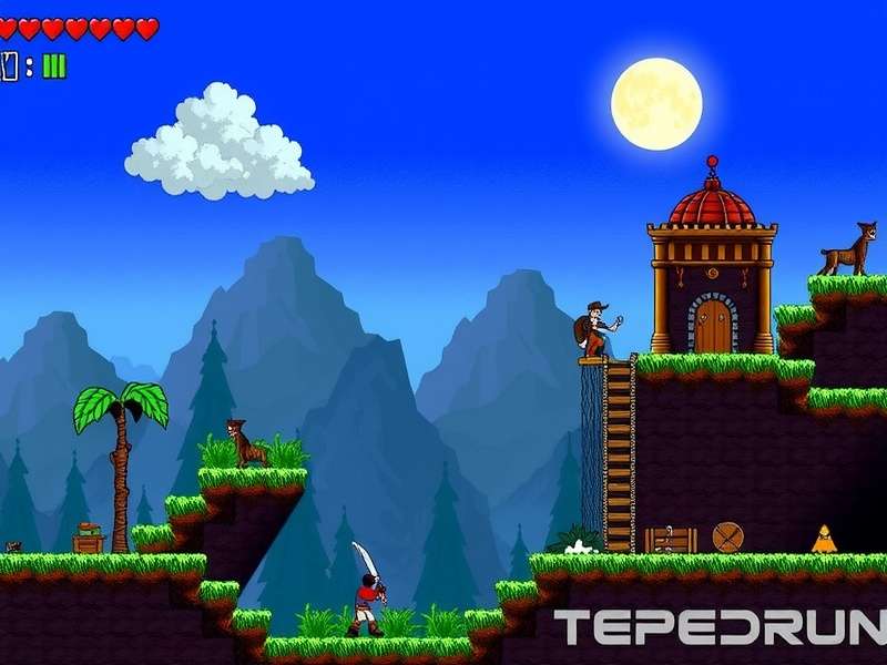 Terraria speedrun action sequence showing a player fighting the Moon Lord