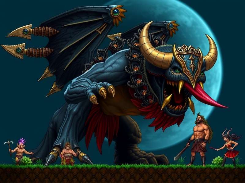 Collage of Terraria bosses including Eye of Cthulhu, Skeletron, Plantera, and Moon Lord