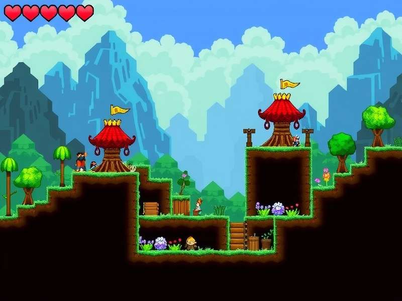 Terraria Build Synergy Infographic showing how armor, accessories, and buffs interact