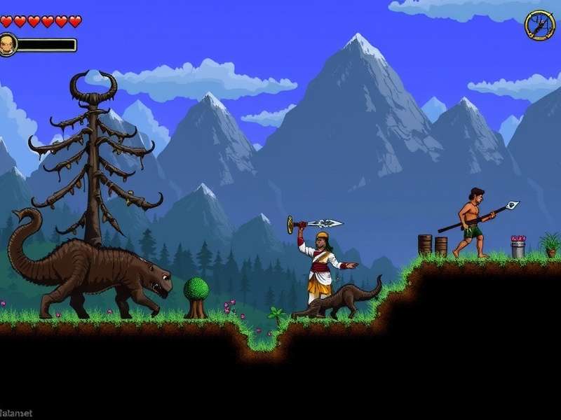 Terraria Eye of Cthulhu boss with giant eye and teeth