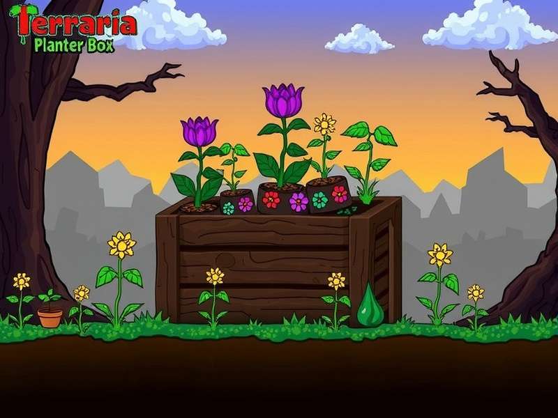 Terraria Planter Box example with vibrant plants