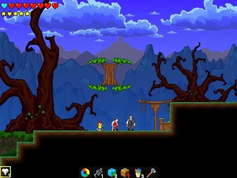 A powerful Terraria mage casting a spell against a boss