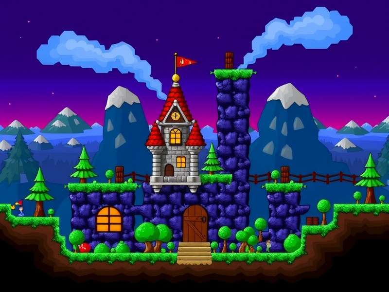 Terraria gameplay showing a player fighting a boss in an underground biome