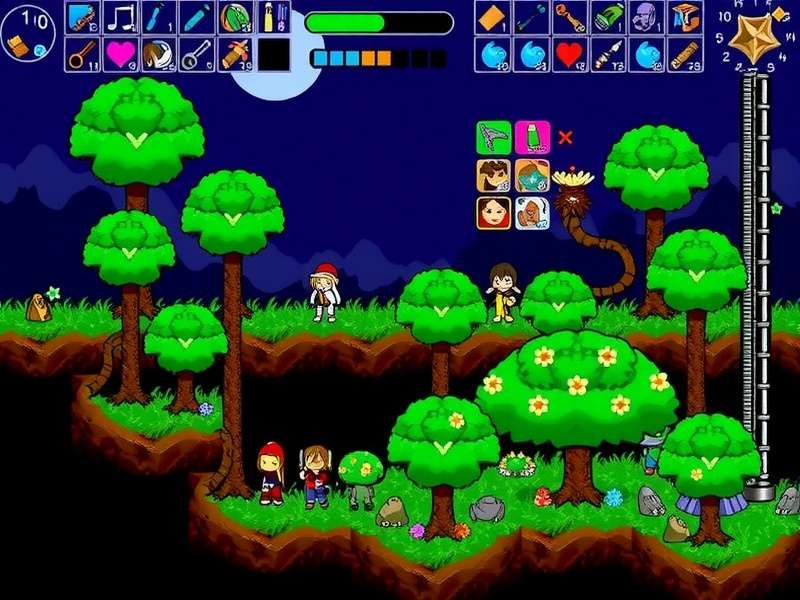 Queen Bee boss fight in Terraria showing a player dodging attacks