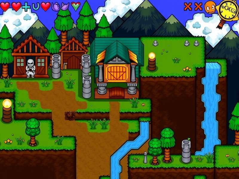 Terraria multiplayer server gameplay with friends exploring a pixel art world