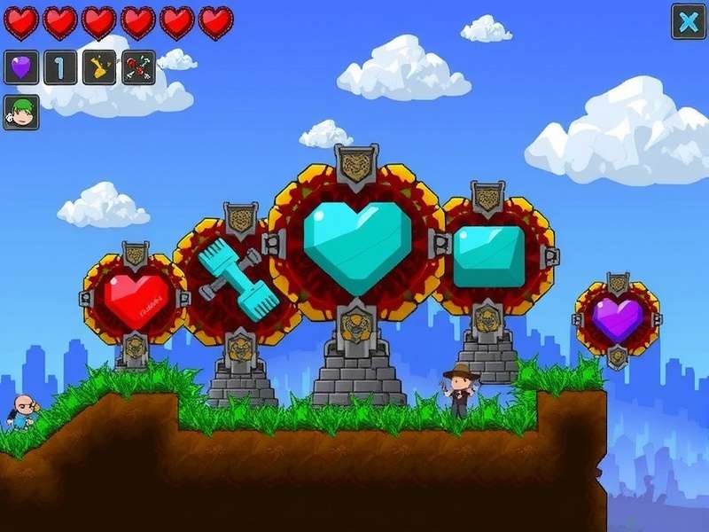 Terraria Heart Statue farming setup with multiple statues wired together