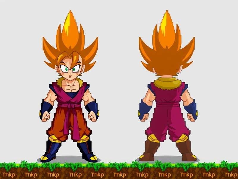 Goku character battling Moon Lord in Terraria with energy attacks