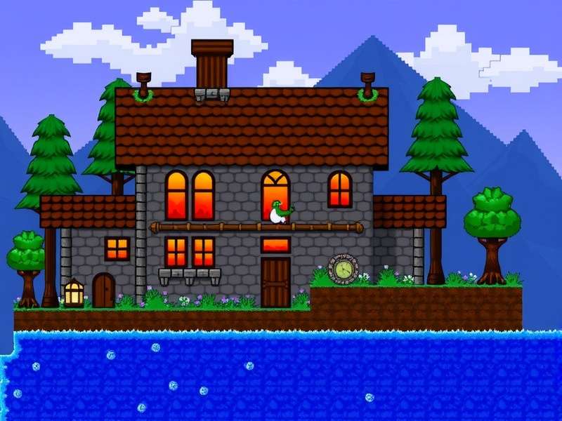 Example of a multi-layer NPC housing complex in Terraria