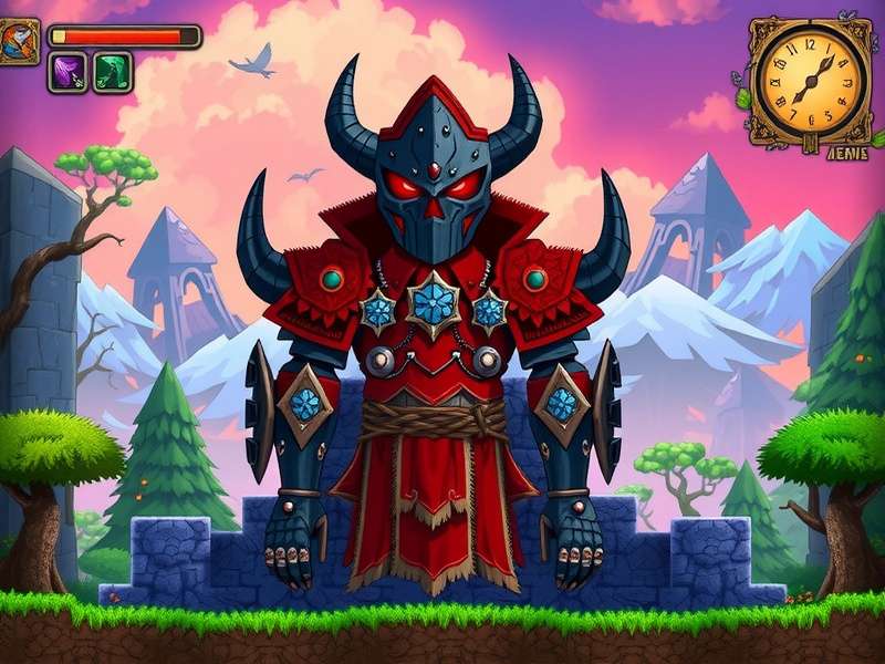 Terraria character wearing full Fossil Armor in the desert biome