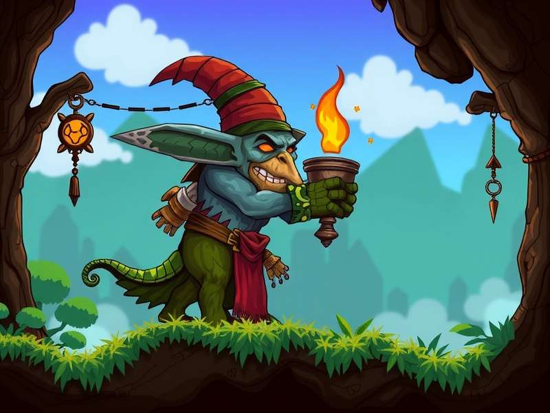 Goblin Tinkerer at his Tinkerer's Workshop in Terraria