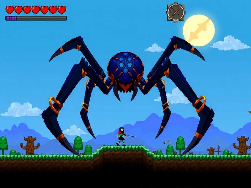 Terraria Spider Armor full set displayed on character with spider minions