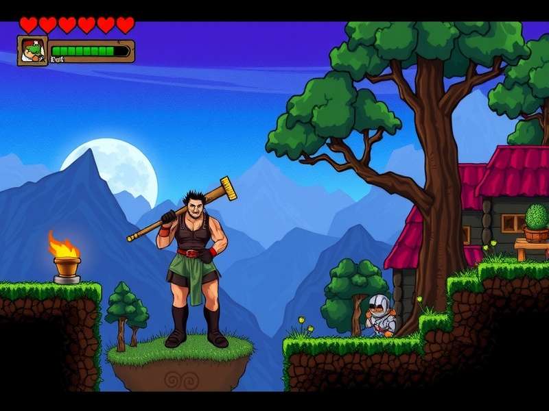 Step-by-step visual guide showing wood, iron bars, and chain combining into a Sawmill