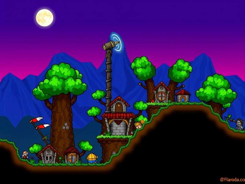 Detailed diagram showing Terraria Hoik mechanism using sloped blocks and actuators