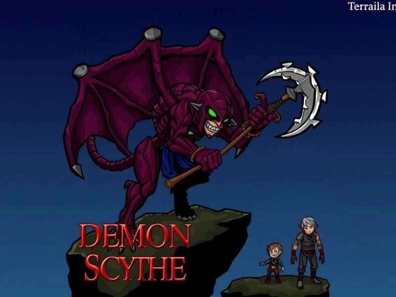 Demon Scythe in action against Terraria enemies