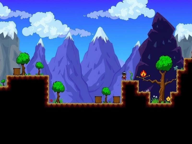 Terraria boss battle scene with dramatic lighting