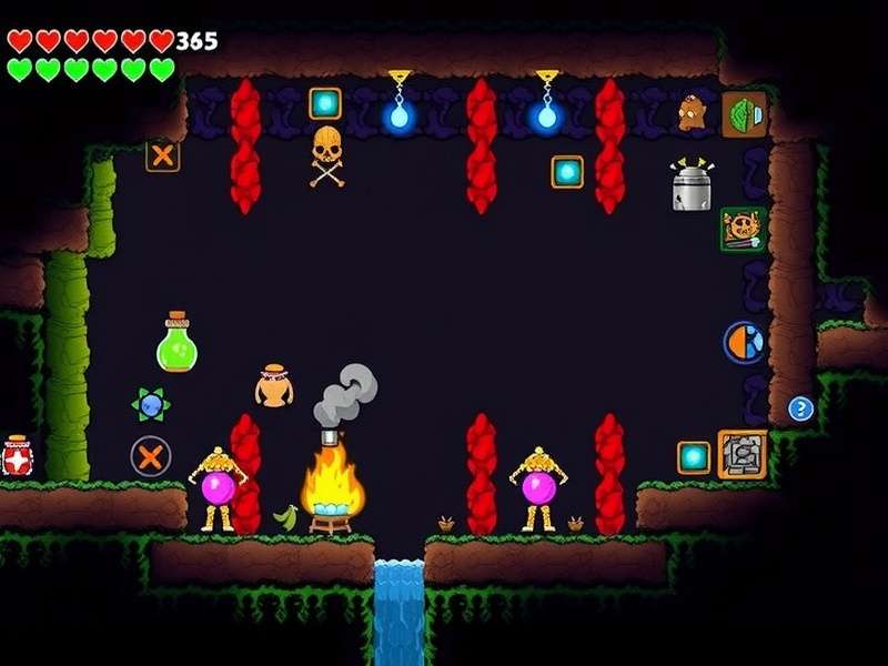 Spelunker Potion effect showing highlighted ores in Terraria underground