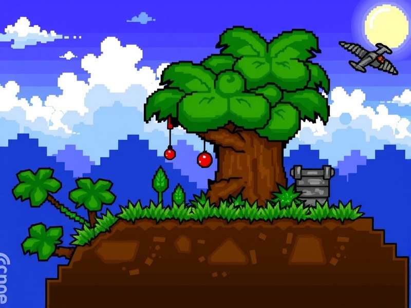 A beautifully crafted bed inside a Terraria house with a nightstand and lantern