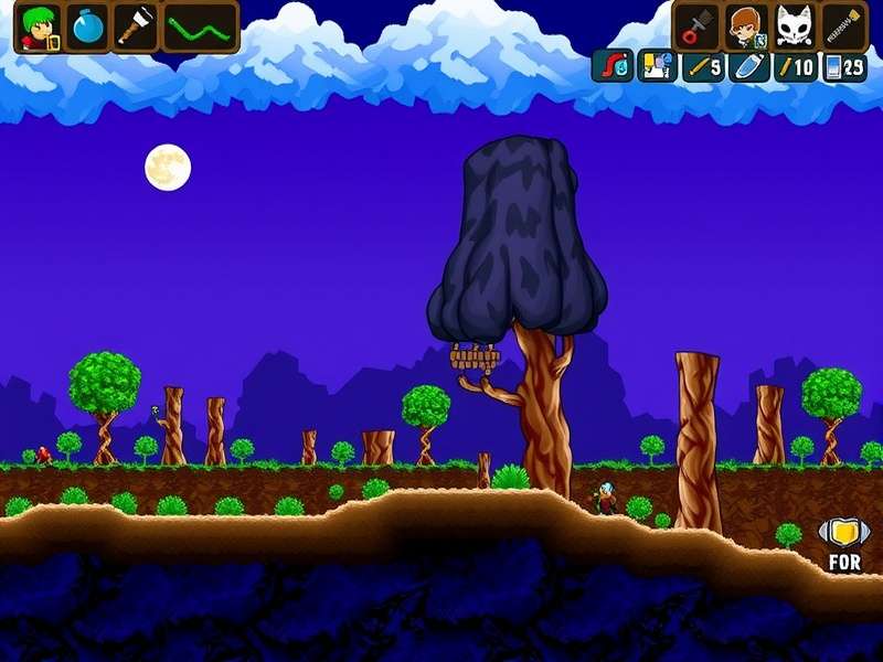 A well-designed Terraria starter base with workstations and NPC rooms