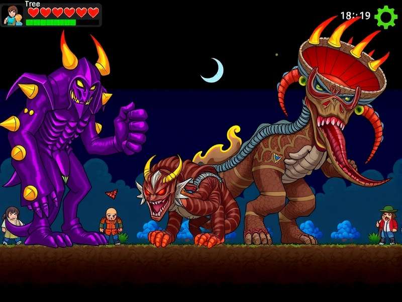 Eye of Cthulhu boss fight in Terraria