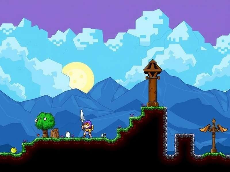 Terraria Excalibur sword in-game screenshot showing glowing blade and attack animation