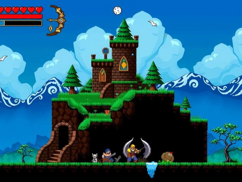 Daedalus Stormbow in action shooting arrows from the sky in Terraria