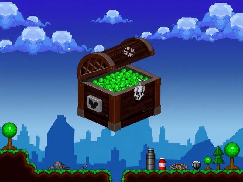 A collection of various Terraria chest types including Golden, Ivy, and Skyware Chests