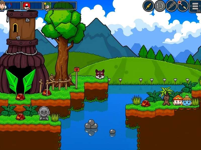 Terraria gameplay showcasing exploration and building