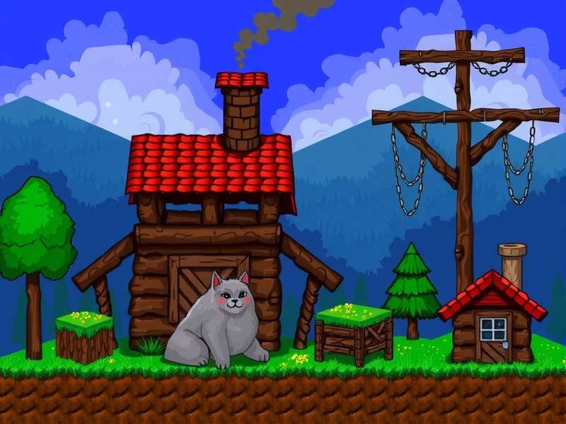 Terraria Sawmill workstation with wooden items