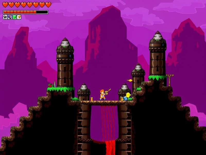 Crimson Terraria biome landscape with red organic terrain and enemies