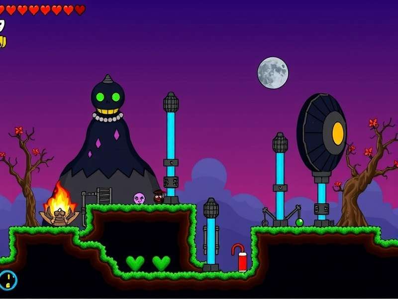 Terraria Clentaminator spraying Green Solution to restore Forest biome, with Steampunker NPC nearby.